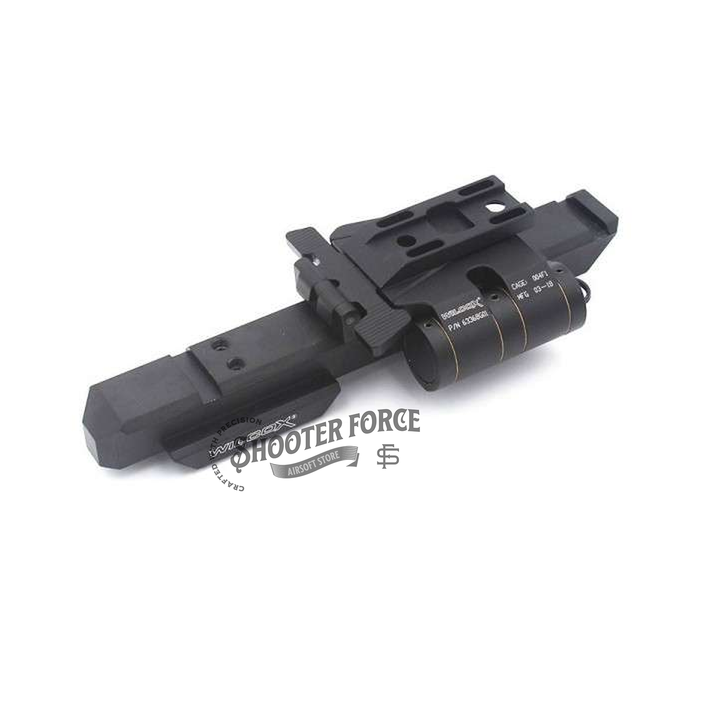 SOTAC Tactical Wilcox Flip-Up Mount in black with 5/8" height, designed for airsoft optics, offering adjustable and reliable performance.
