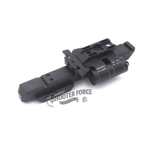 SOTAC Tactical Wilcox Flip-Up Mount in black with 5/8" height, designed for airsoft optics, offering adjustable and reliable performance.