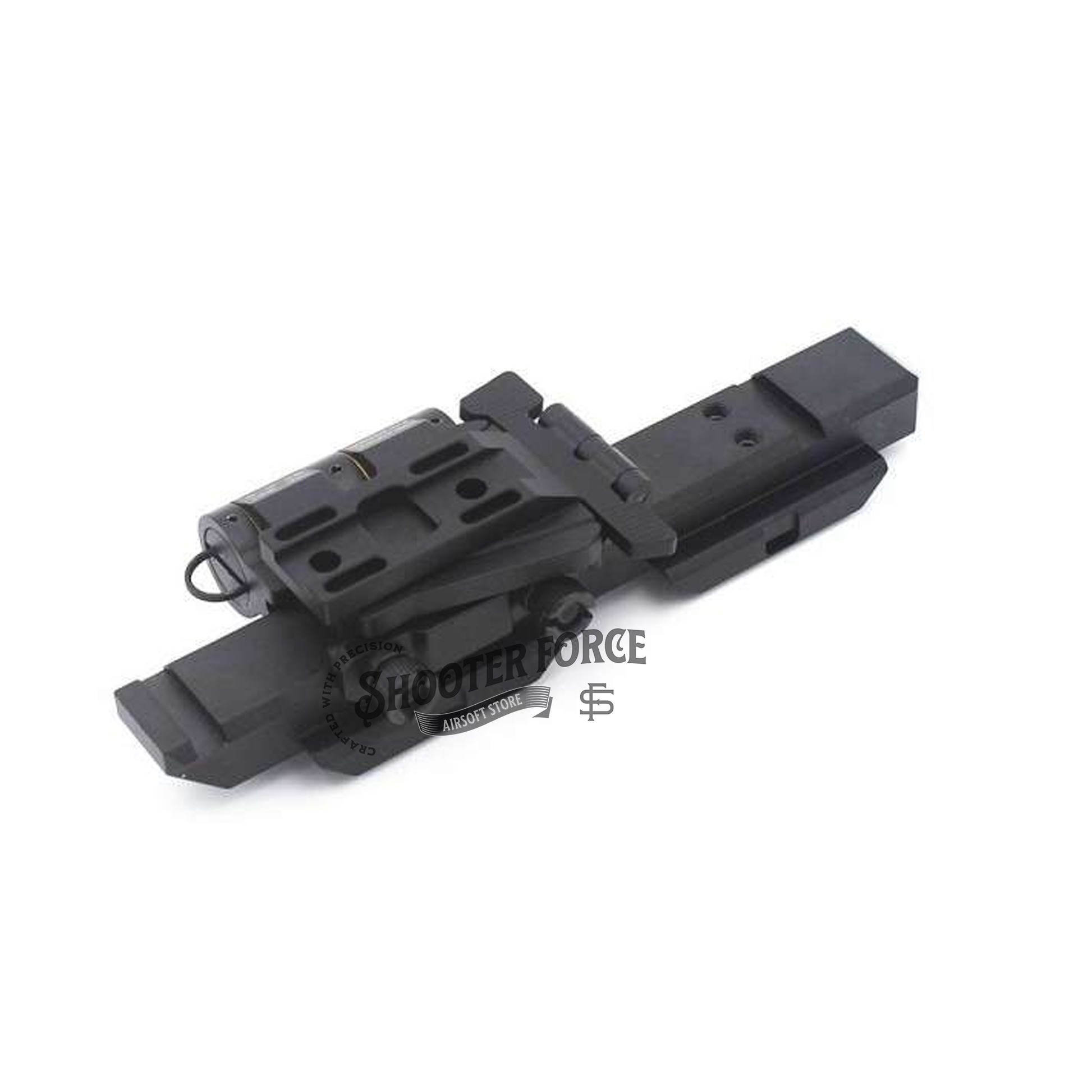 SOTAC Tactical Wilcox Flip-Up Mount in black with 5/8" height, designed for airsoft optics, offering adjustable and reliable performance.