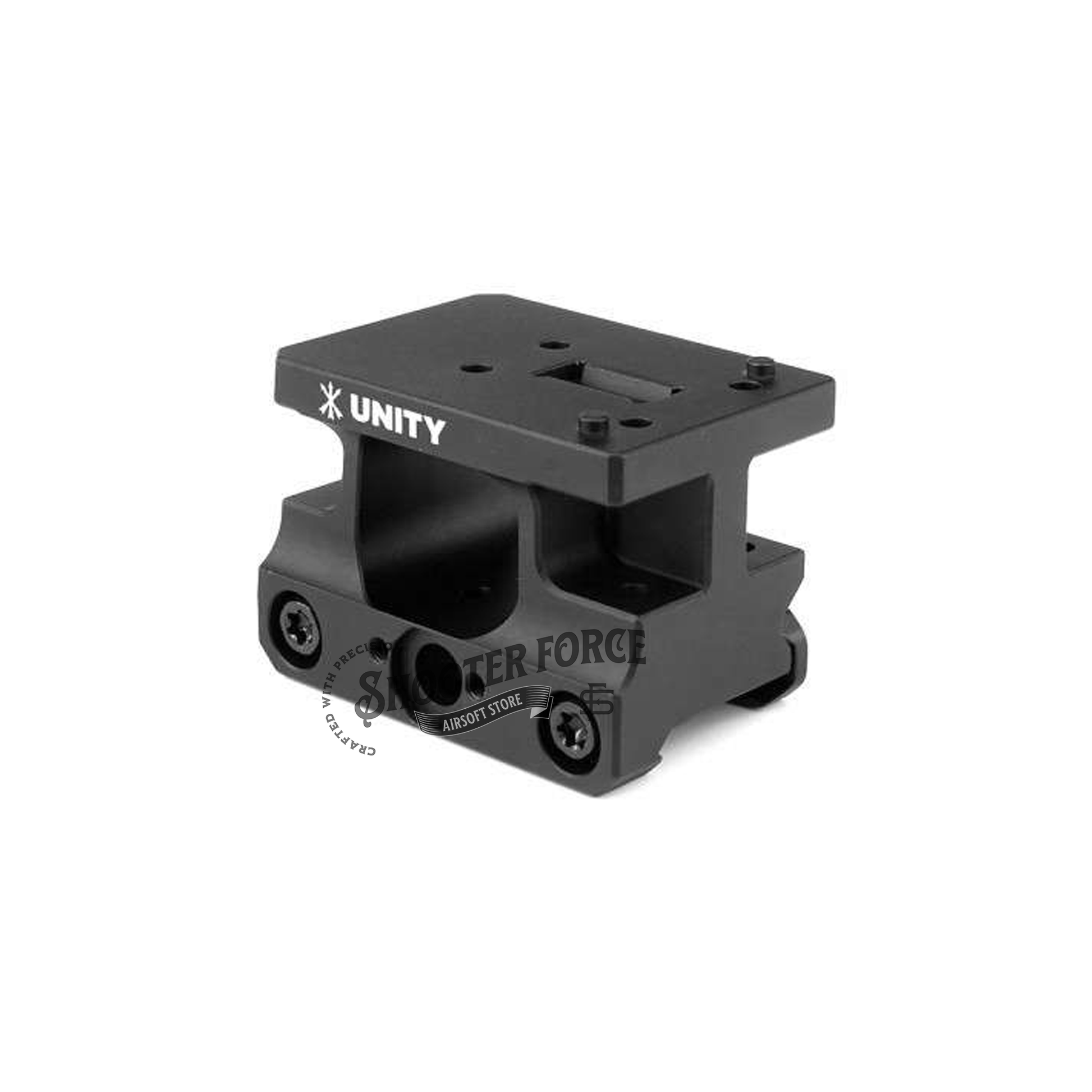 SOTAC UNITY FAST AEMS Mount in black color designed for AEMS optics, delivering a stable and elevated sight picture for airsoft use.