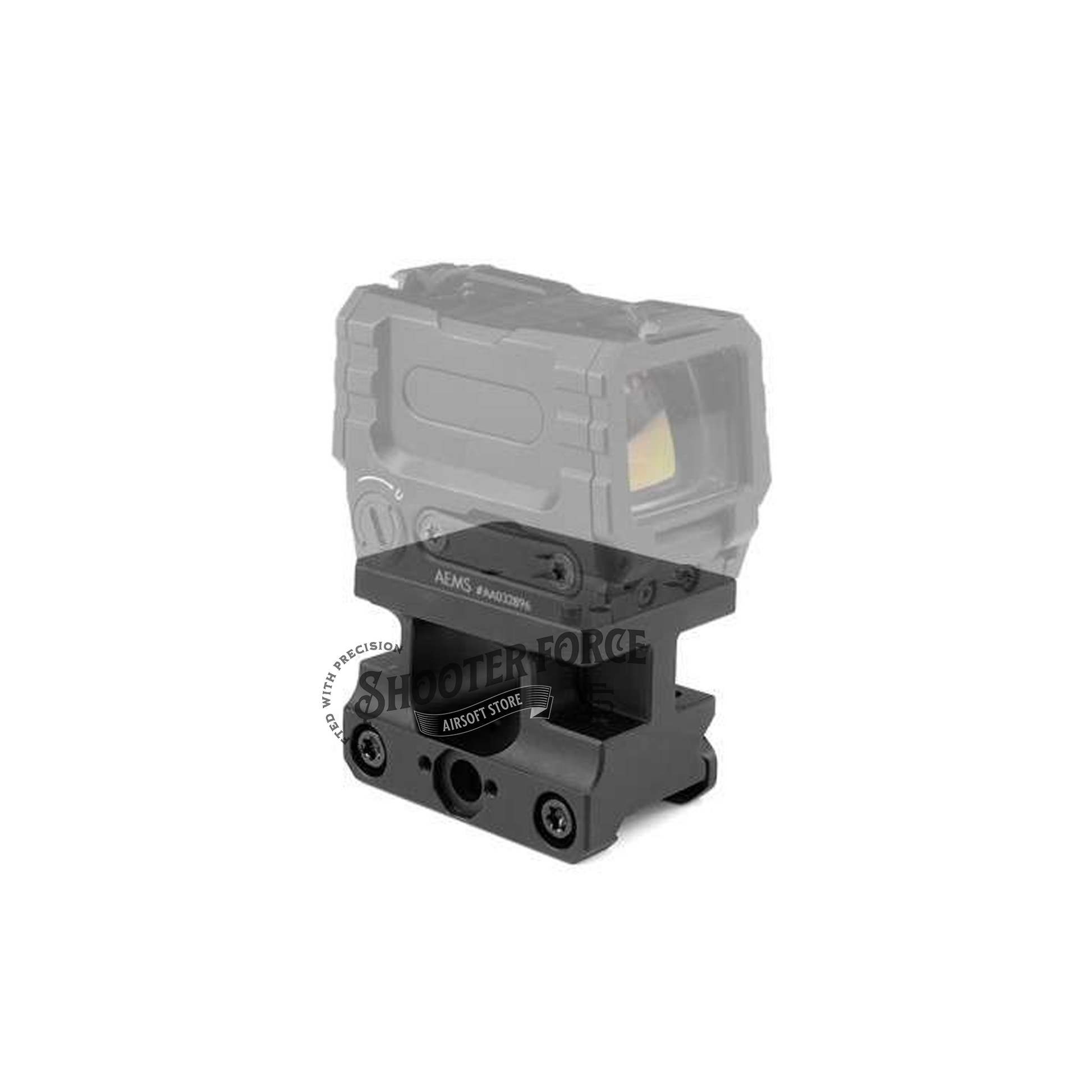 SOTAC UNITY FAST AEMS Mount in black color designed for AEMS optics, delivering a stable and elevated sight picture for airsoft use.