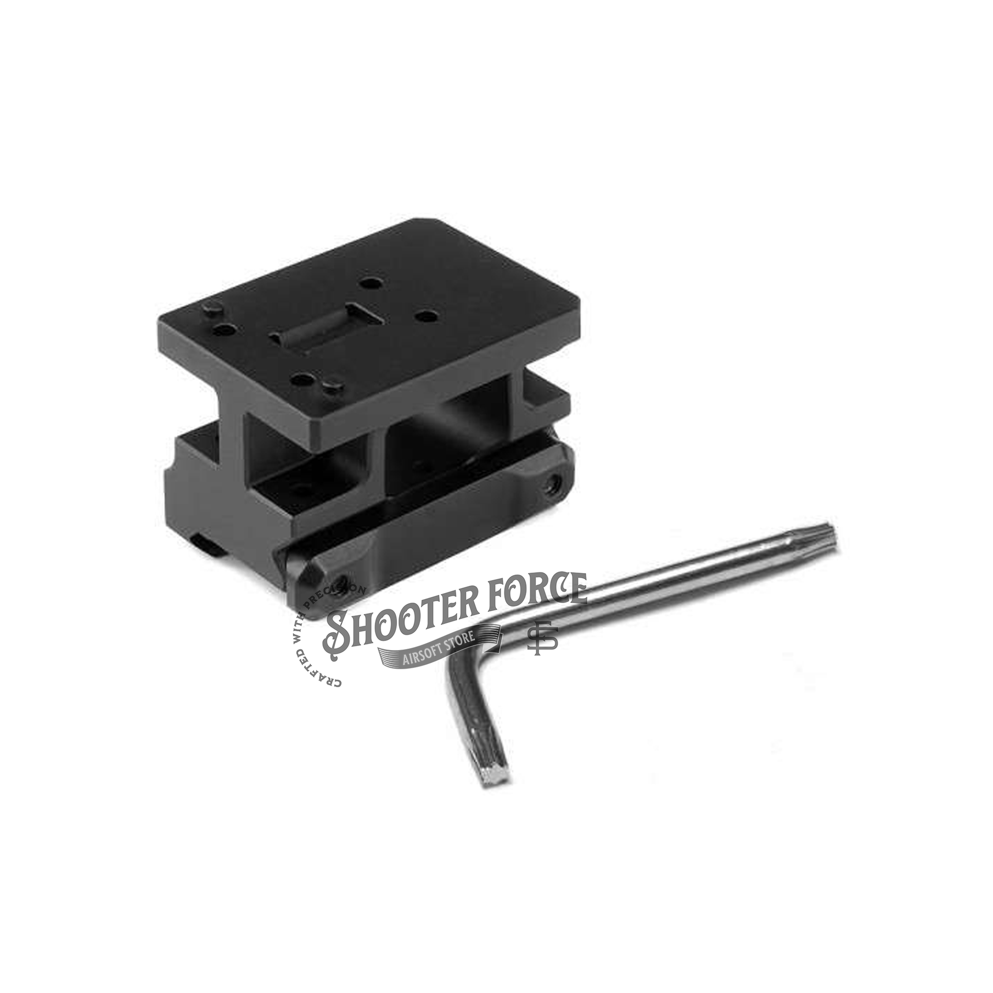 SOTAC UNITY FAST AEMS Mount in black color designed for AEMS optics, delivering a stable and elevated sight picture for airsoft use.