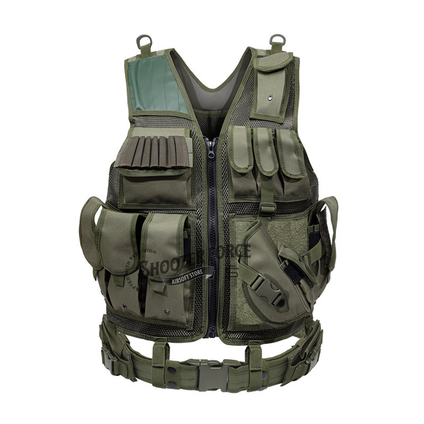 Green MOLLE-Compatible Tactical Vest for Airsoft