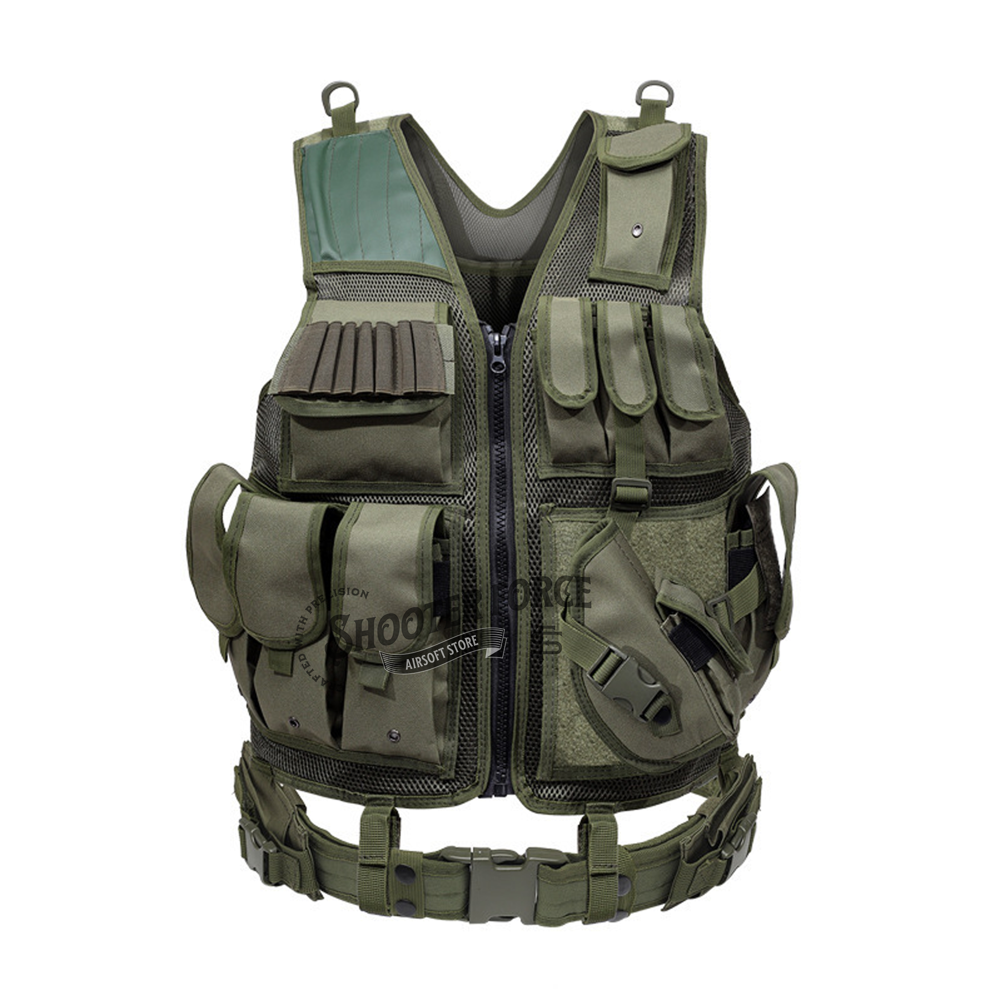 Green MOLLE-Compatible Tactical Vest for Airsoft