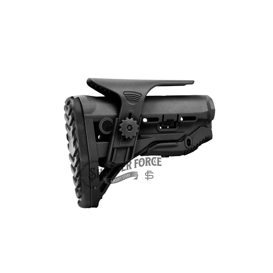 FAB Style Tactical Shock-Absorbing Buttstock w/ Adjustable Cheek Rest – Black