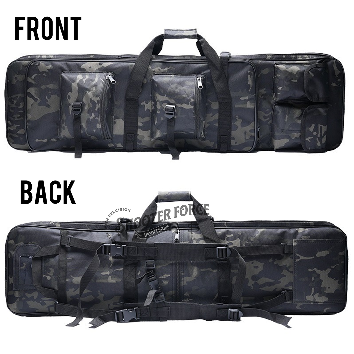 Airsoft Solf Rifle Tactical Gun Bag - Black & White Camo