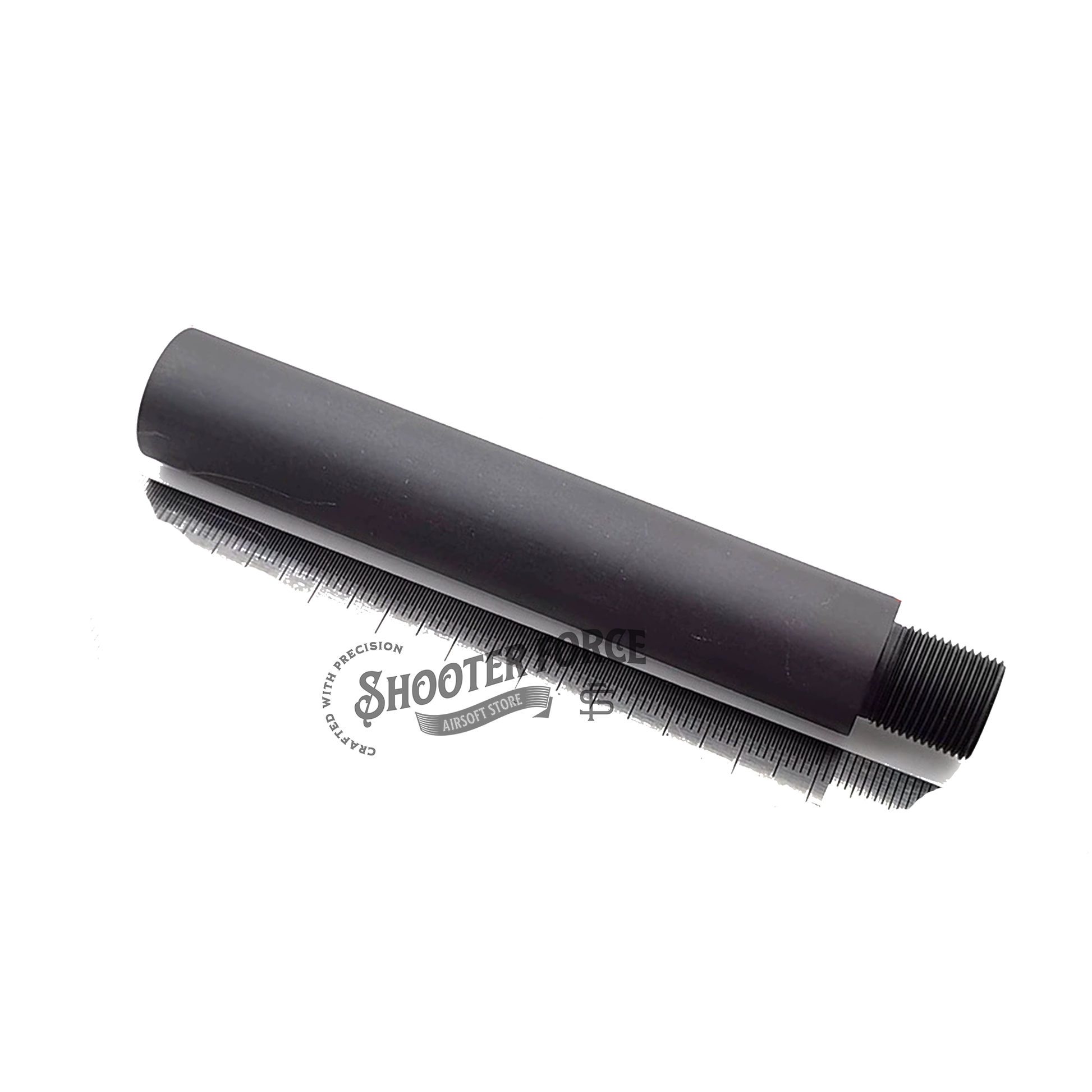 10.2cm outer barrel extension – 14mm CCW to 14mm CW, durable metal for airsoft rifle customization.