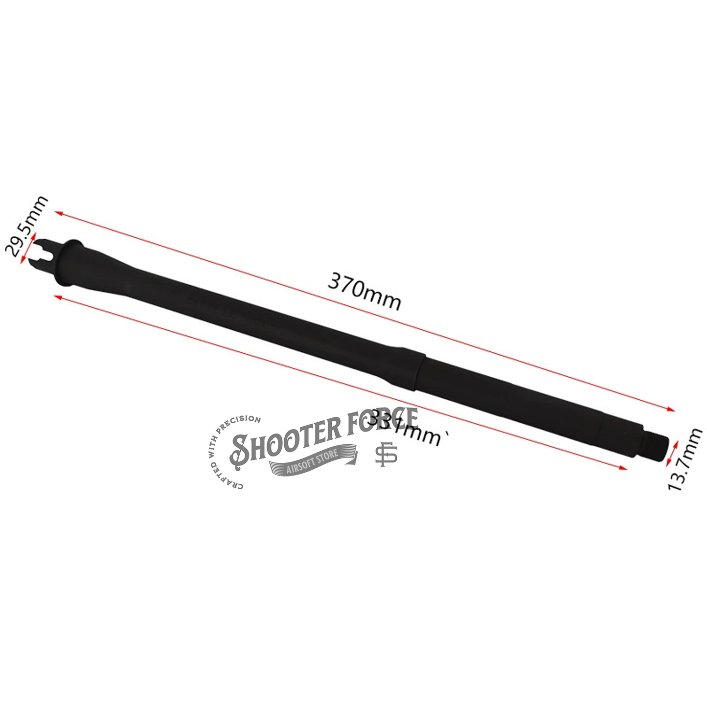 13.5-inch M4 AEG outer barrel – high-quality metal, 14mm CCW threading, perfect for airsoft rifle upgrades.