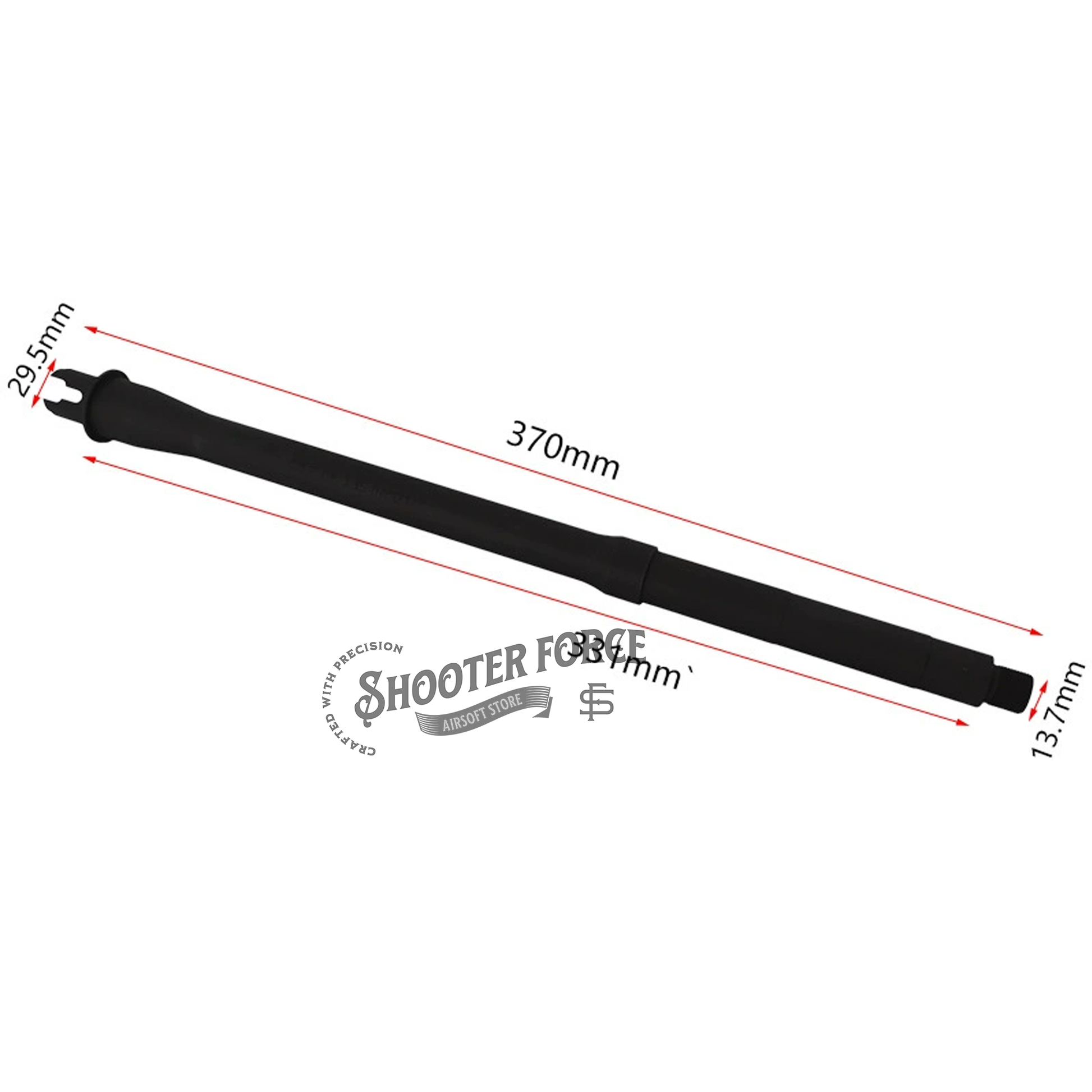 13.5-inch M4 AEG outer barrel – high-quality metal, 14mm CCW threading, perfect for airsoft rifle upgrades.