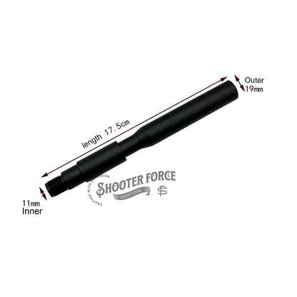 17.5cm aluminum outer barrel for M4A1 – lightweight, durable, and ideal for airsoft rifle upgrades.