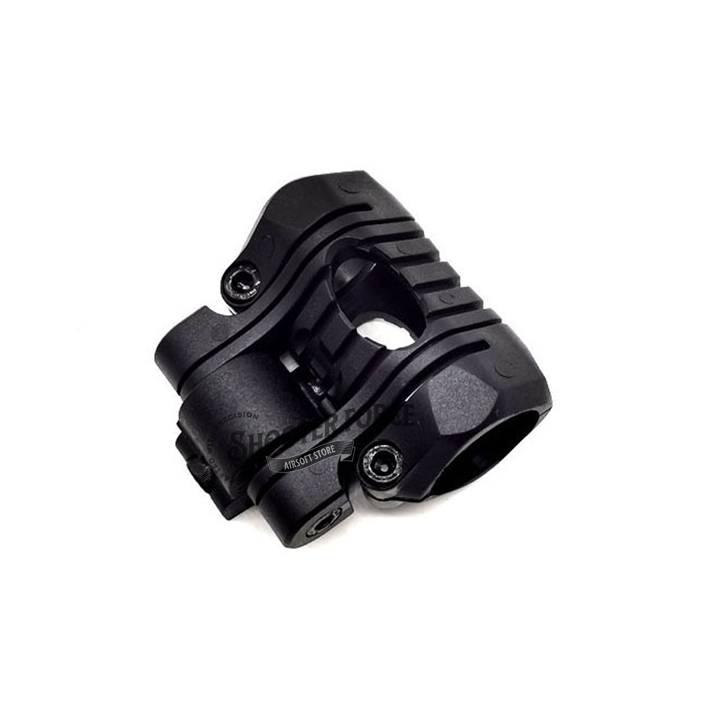25mm 5-position adjustable flashlight rail mount, helmet holder clamp for tactical use – Black color.