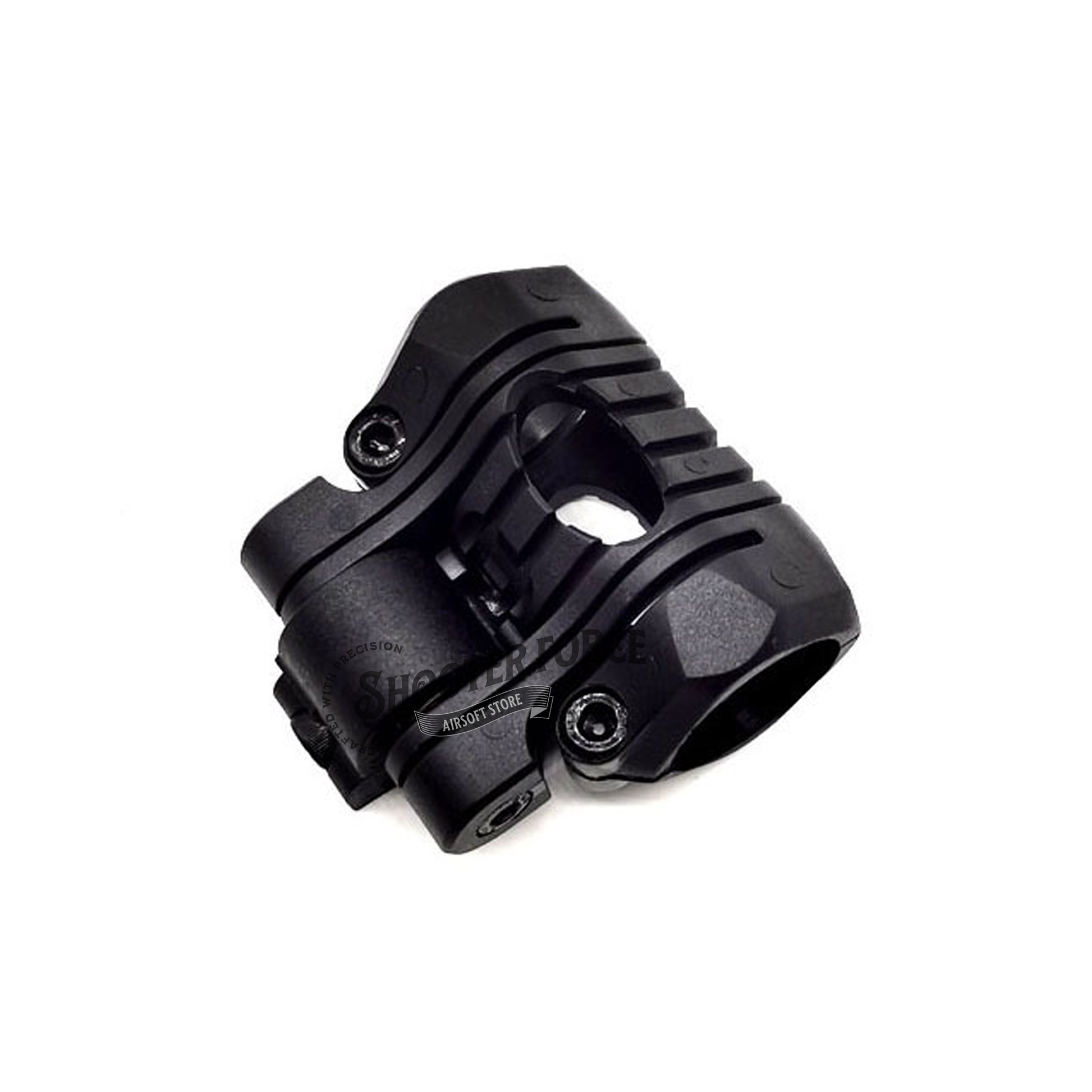 25mm 5-position adjustable flashlight rail mount, helmet holder clamp for tactical use – Black color.
