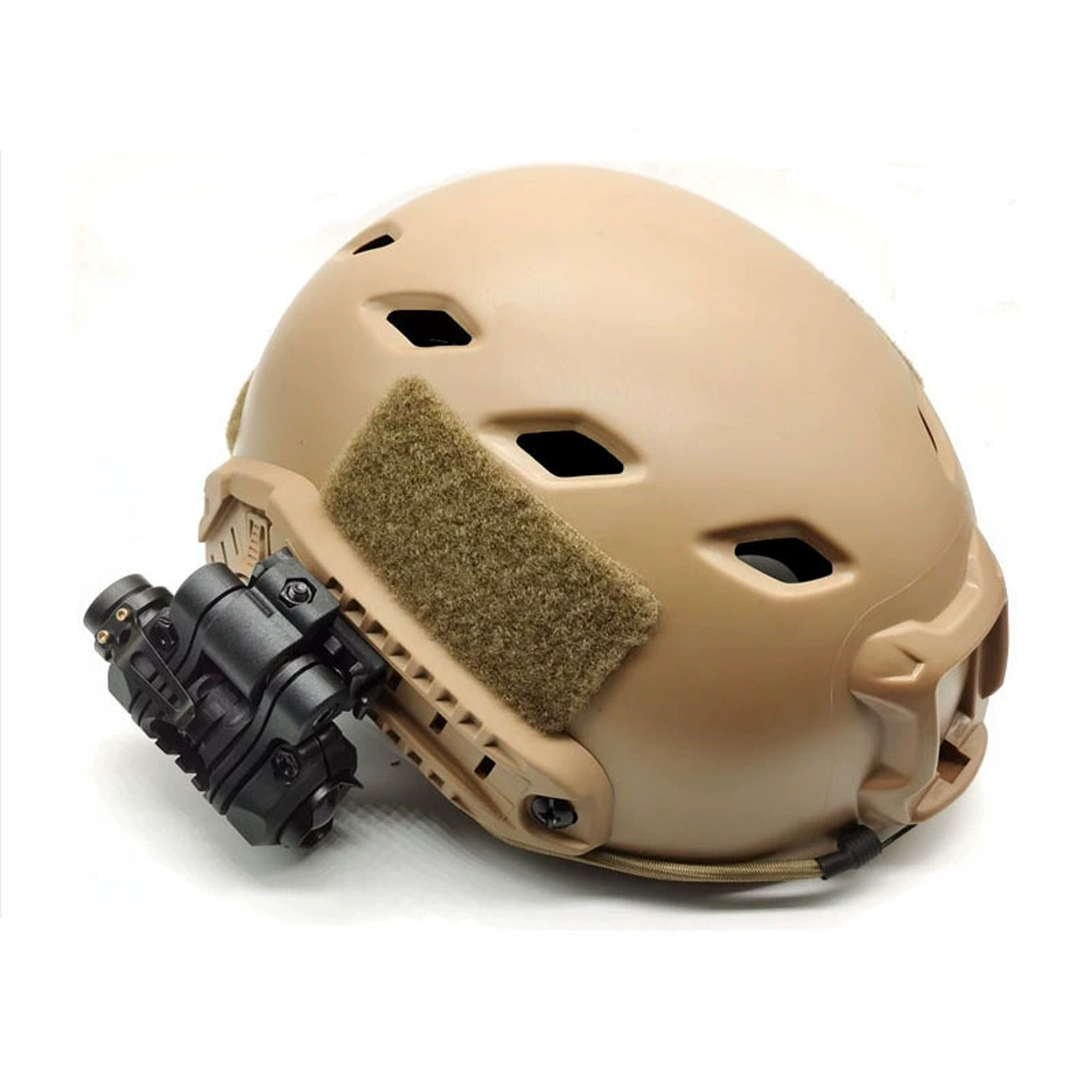 25mm 5-position adjustable flashlight rail mount, helmet holder clamp for tactical use – Black color.
