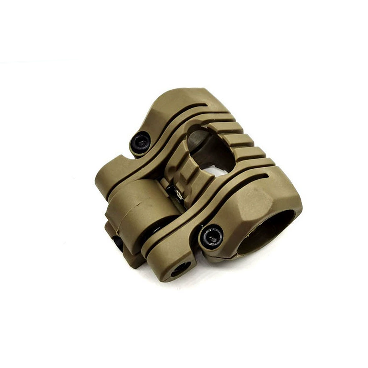 25mm 5-position adjustable flashlight rail mount, helmet holder clamp for tactical use – FDE color.