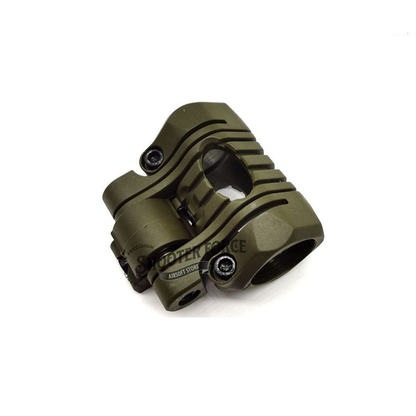 25mm 5-position adjustable flashlight rail mount, helmet holder clamp for tactical use – Green color. Secure and versatile flashlight mount for helmets and rail systems.