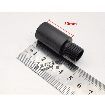 3cm outer barrel extension – 14mm CCW to 14mm CW, durable metal for airsoft rifle customization.