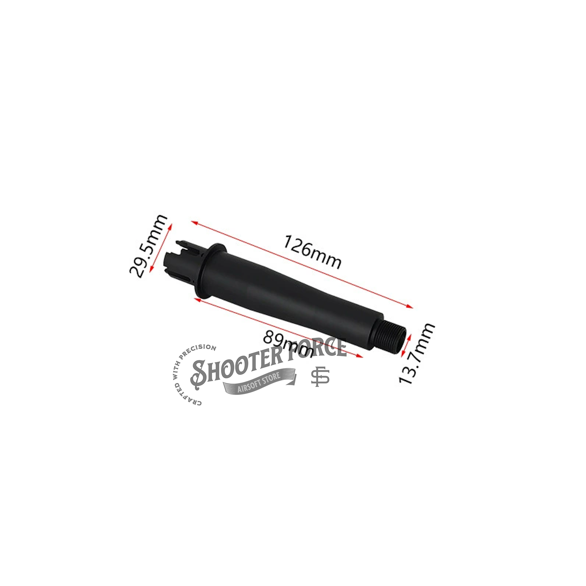 4-inch M4 AEG outer barrel – high-quality metal, 14mm CCW threading, perfect for airsoft rifle customization.