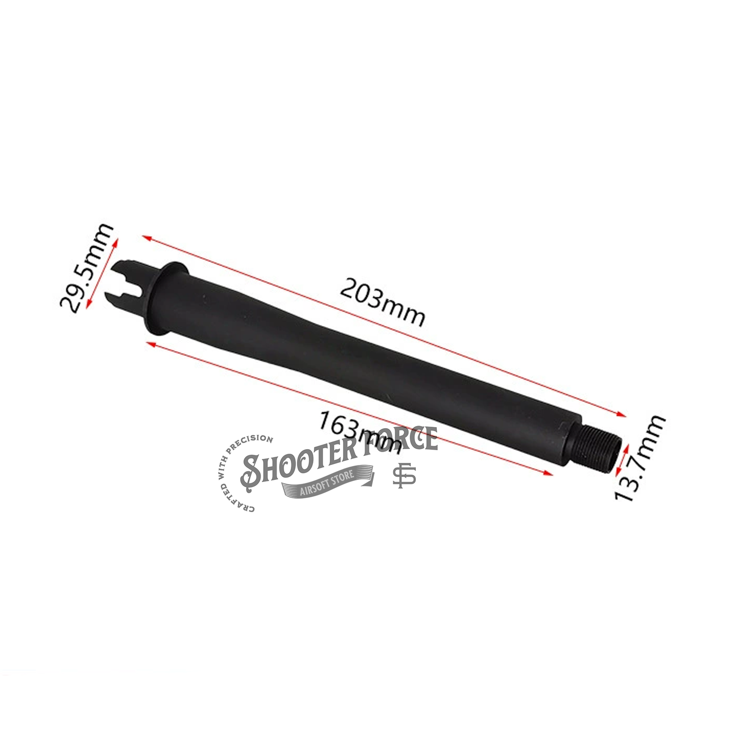7-inch M4 AEG outer barrel – durable metal, 14mm CCW threading, ideal for airsoft rifle upgrades.