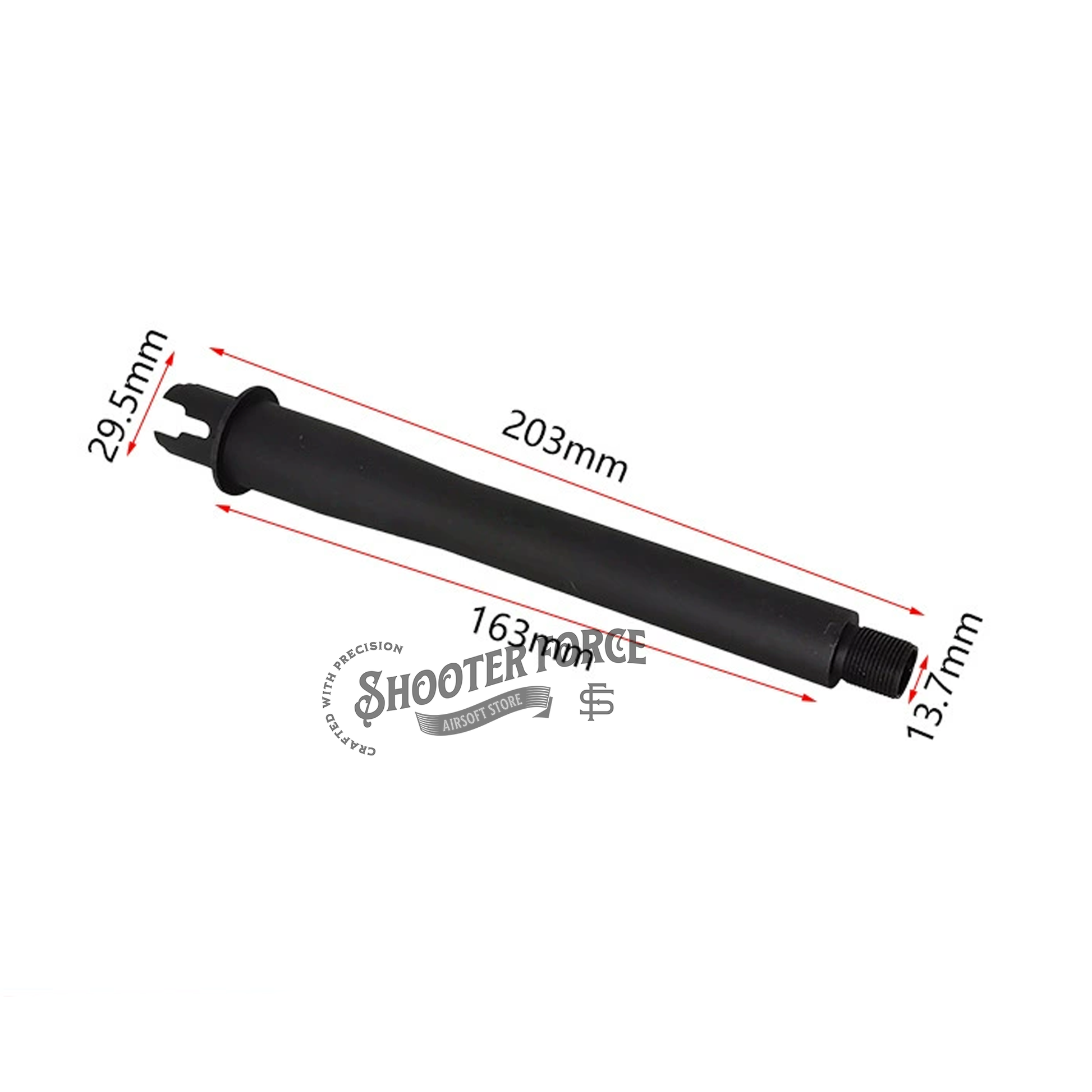 7-inch M4 AEG outer barrel – durable metal, 14mm CCW threading, ideal for airsoft rifle upgrades.