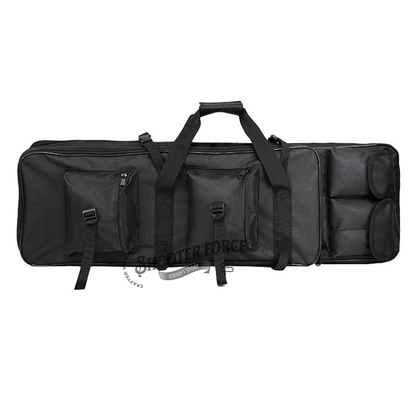 ShooterForce airsoft soft rifle case – padded, water-resistant tactical gun bag available in multiple sizes (33", 39", 47") with extra storage and adjustable carry options.