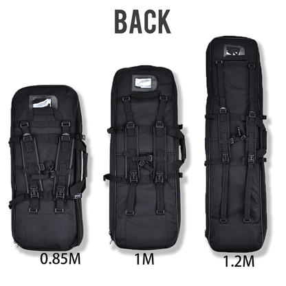ShooterForce airsoft soft rifle case – padded, water-resistant tactical gun bag available in multiple sizes (33", 39", 47") with extra storage and adjustable carry options.