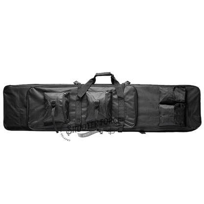 ShooterForce airsoft soft rifle case – padded, water-resistant tactical gun bag available in multiple sizes (33", 39", 47") with extra storage and adjustable carry options.