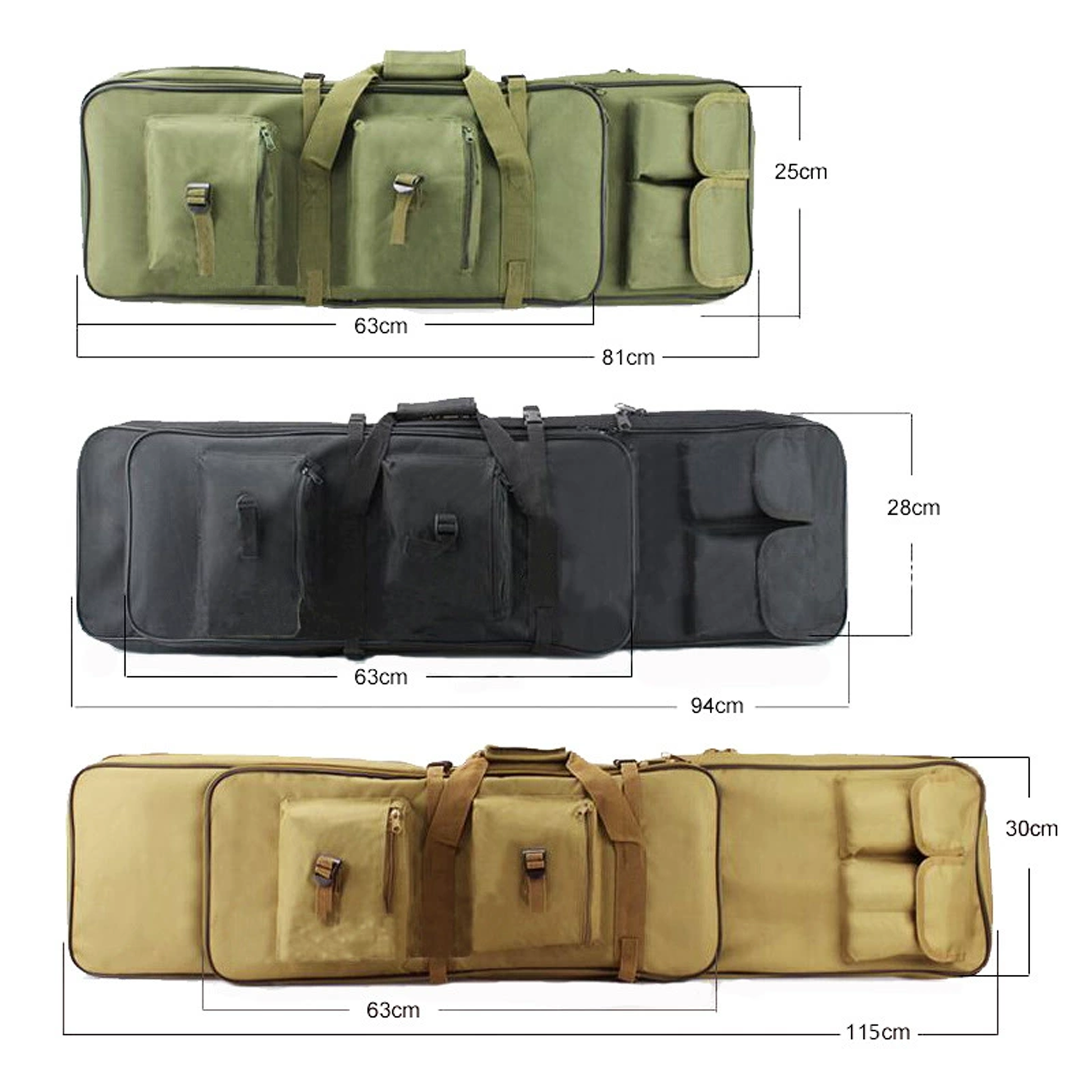 ShooterForce airsoft soft rifle case – padded, water-resistant tactical gun bag available in multiple sizes (33", 39", 47") with extra storage and adjustable carry options.
