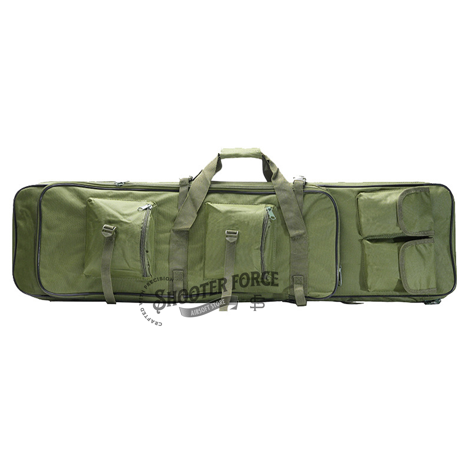 ShooterForce airsoft soft rifle case – padded, water-resistant tactical gun bag available in multiple sizes (33", 39", 47") with extra storage and adjustable carry options.