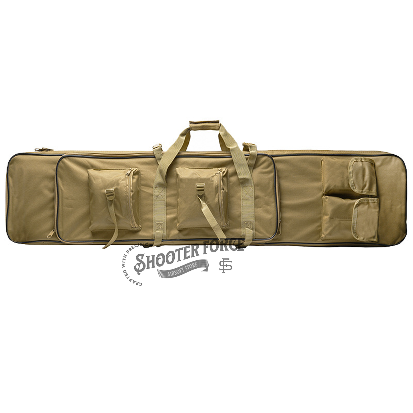 ShooterForce airsoft soft rifle case – padded, water-resistant tactical gun bag available in multiple sizes (33", 39", 47") with extra storage and adjustable carry options.