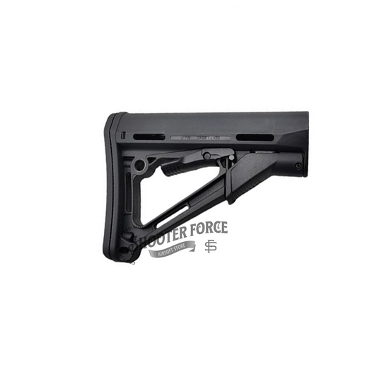 CTR Style Thickened Stock in black, offering increased durability and stability with an adjustable design to improve comfort and control for airsoft rifles.