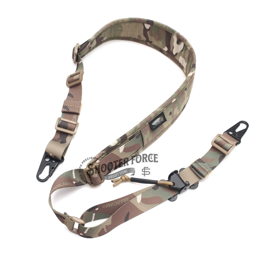 Ferro Type Quick Adjustable Cordura Sling in Multicam (MC), made from 500D Cordura, providing durability and easy adjustability for airsoft setups.