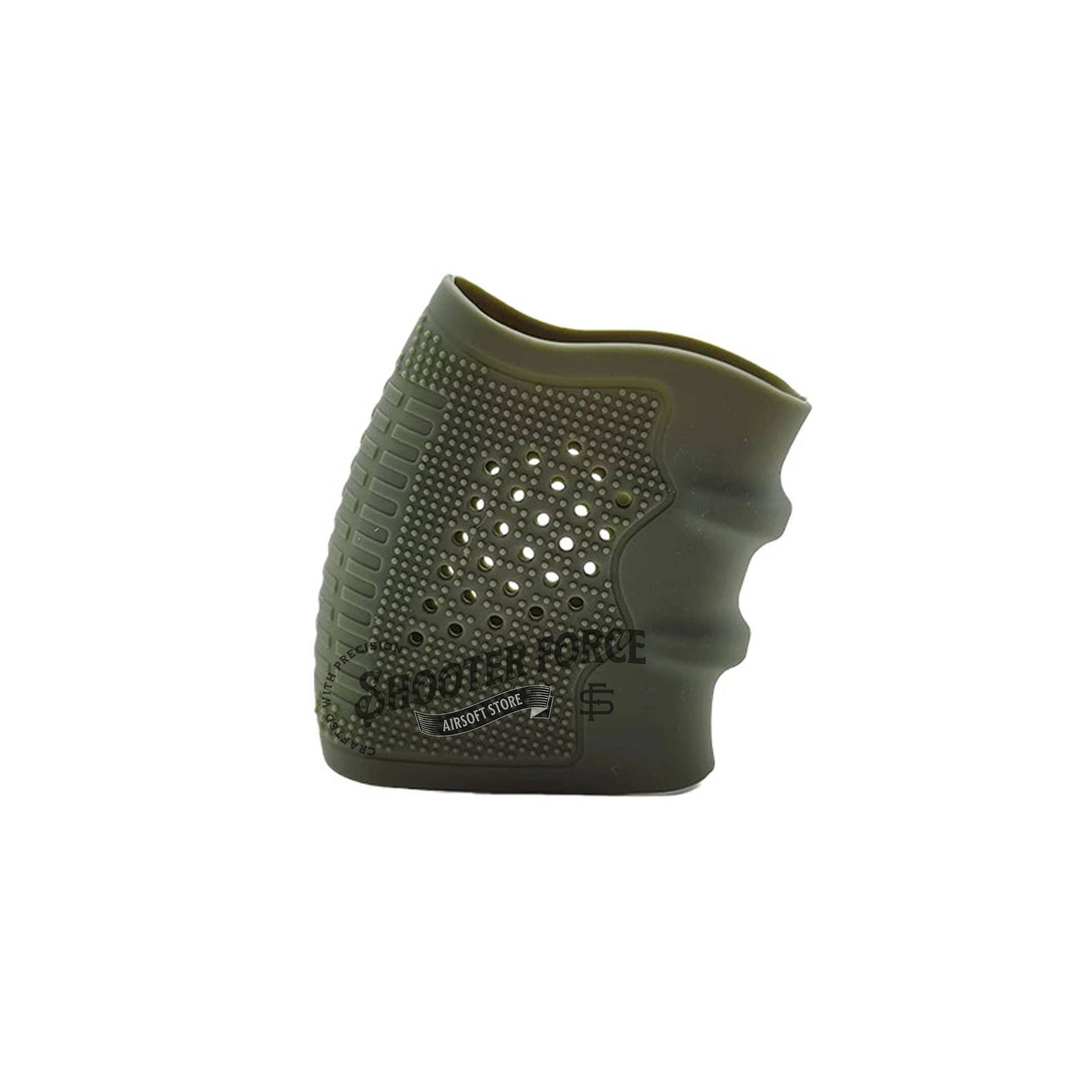 Gen 2 Grip Sleeve – Anti-slip rubber quick draw sleeve for P320, Glock P1, G17, G19, G18 – Green color.