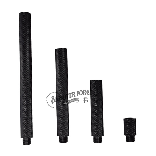 Outer barrel extension set – includes 4 durable barrels for customizing airsoft rifle length and performance.