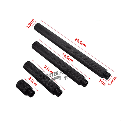 Outer barrel extension set – includes 4 durable barrels for customizing airsoft rifle length and performance.