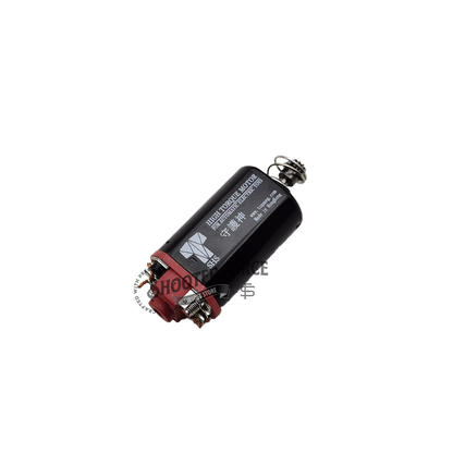 SHS 480 High Torque Motor in black, short type, with a 31,000 RPM rating, designed for enhanced speed and power in airsoft guns.