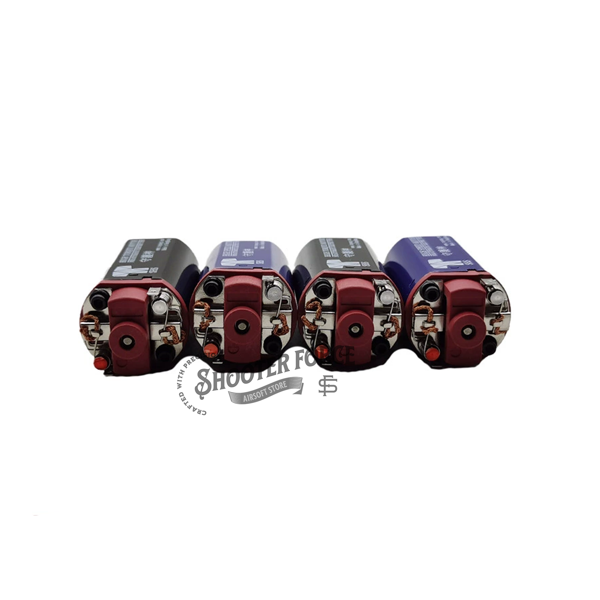 SHS 480 High Torque Motor in blue, short type, with a 46,000 RPM rating, designed to boost speed and power in airsoft guns for superior performance.