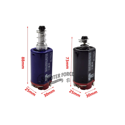 SHS 480 High Torque Motor in blue, short type, with a 46,000 RPM rating, designed to boost speed and power in airsoft guns for superior performance.