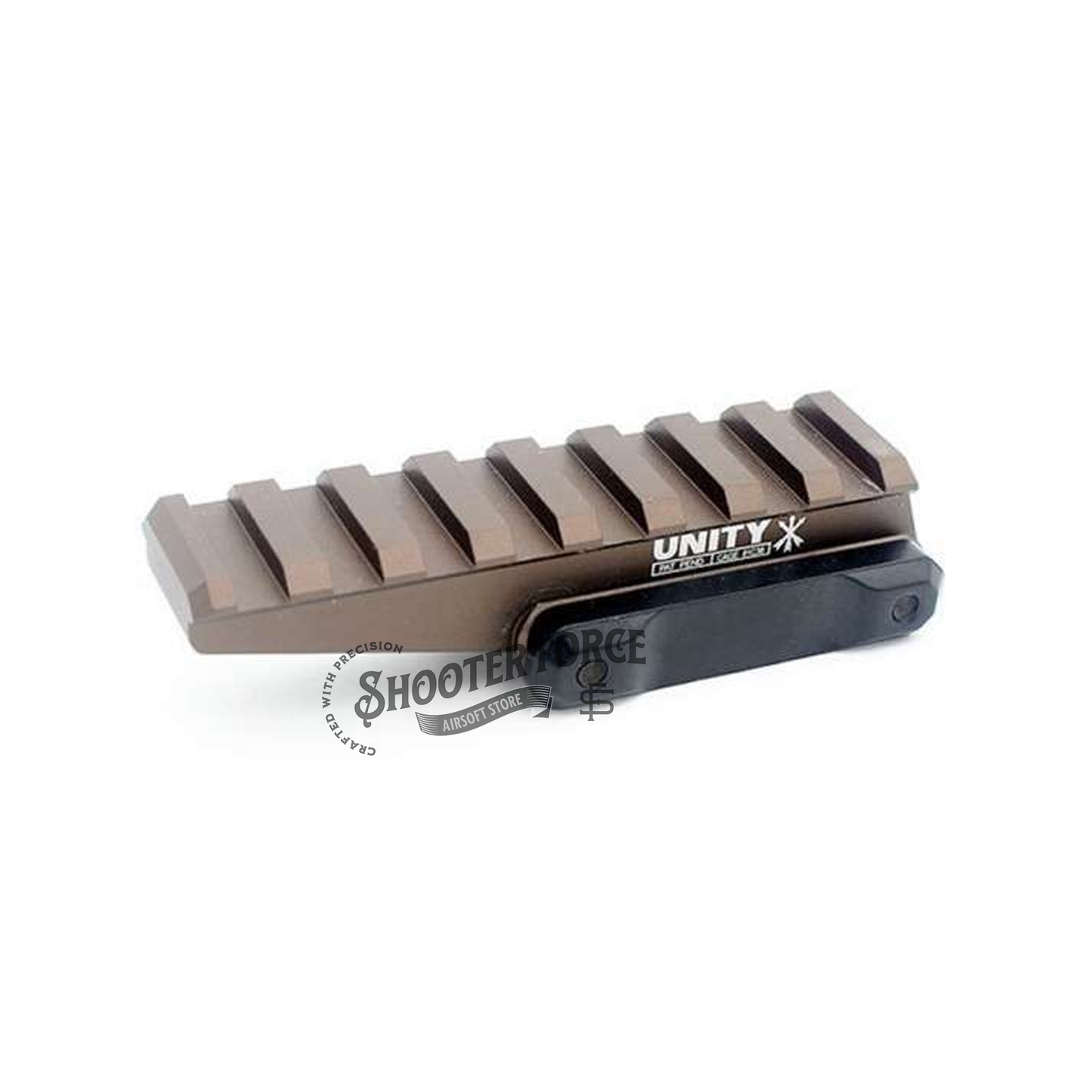 SOTAC FAST Optic Riser Mount for EXPS3-0 in FDE, providing a stable and secure attachment for improved sight alignment and accuracy in airsoft setups.