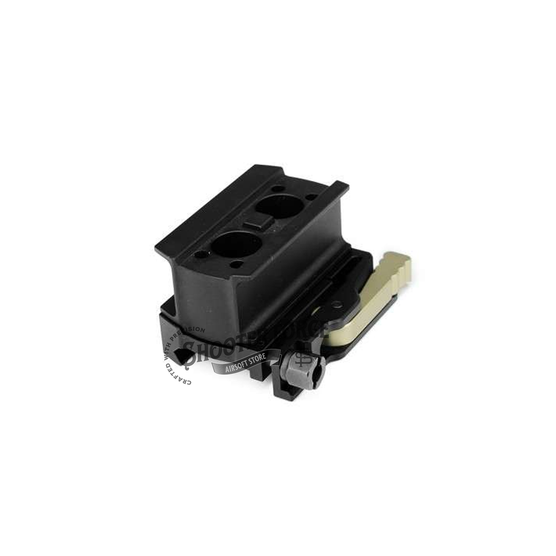 SOTAC LRP Micro QD Mount-base with Spacer, offering a 1.54" centerline height for stable and precise optic mounting on airsoft rifles. Includes quick-detach functionality for convenience.