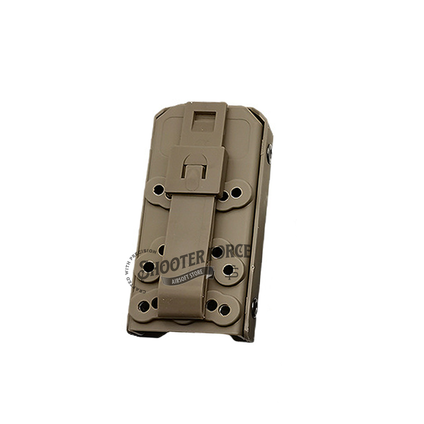 A durable MOLLE-compatible pouch for easy access to CAT tourniquets. Designed for tactical operations, this FDE-colored pouch is perfect for airsoft, military simulations, and emergency response situations. Keep your medical gear secure and accessible in critical moments.