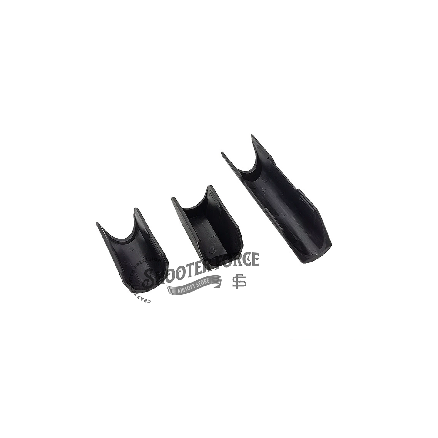 Black Tactical Cheek Riser Pad for Carbine Stocks, designed for airsoft players seeking improved cheek weld and comfort during shooting.