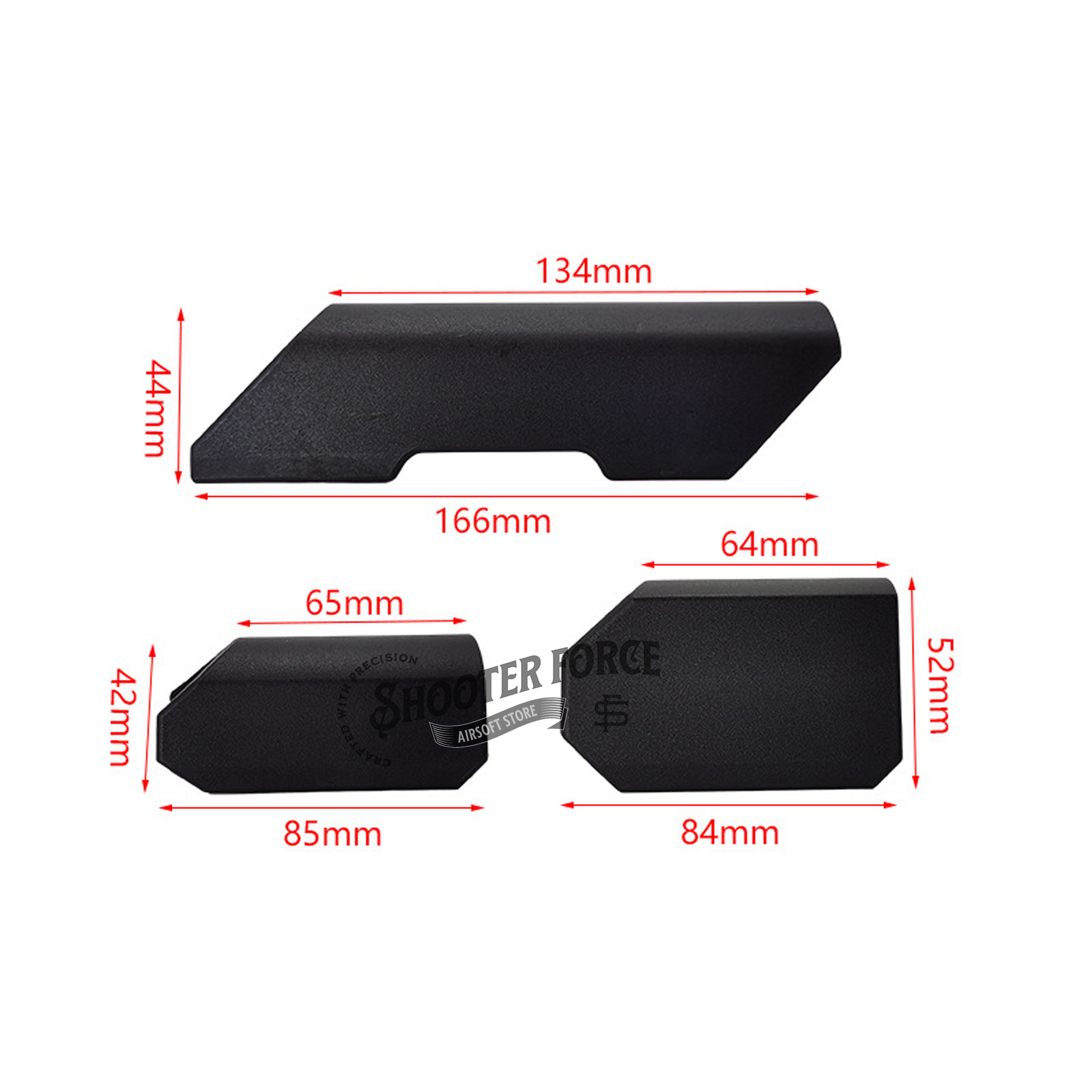 Black Tactical Cheek Riser Pad for Carbine Stocks, designed for airsoft players seeking improved cheek weld and comfort during shooting.