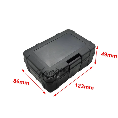 Tactical EDC Storage Box in black with a plastic-sealed design and sponge cushion, offering reliable protection and secure storage for airsoft gear and accessories.